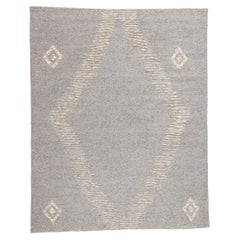 New Grey Diamonds Contemporary Moroccan Area Rug