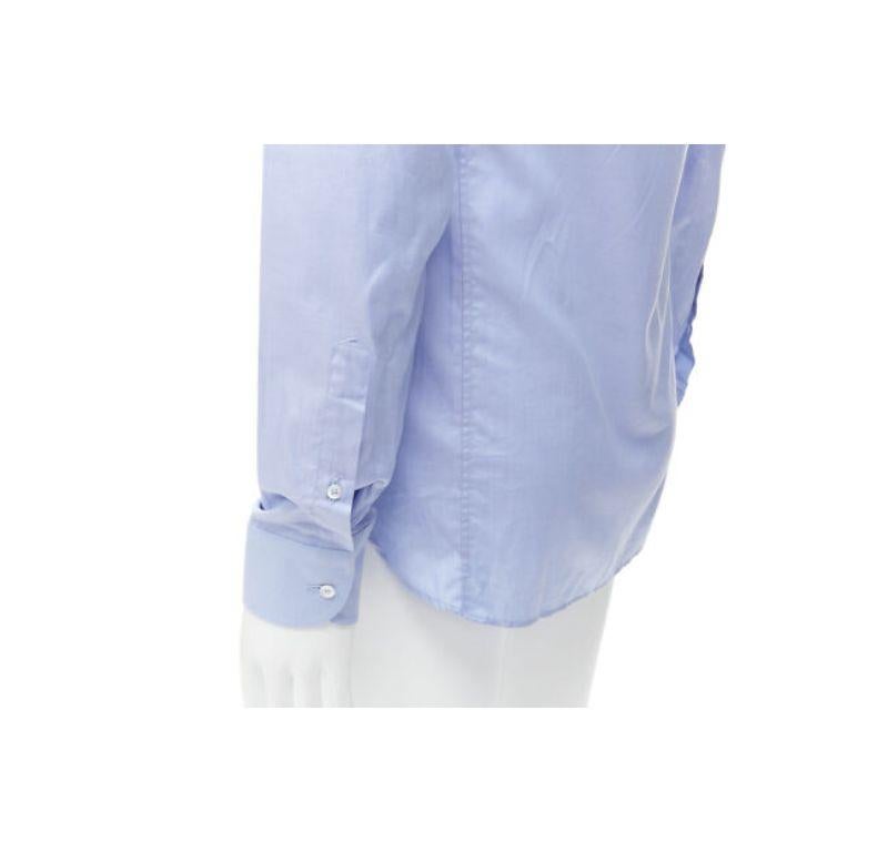 new GUCCI 100% cotton blue classic top stitches classic collar shirt EU38 S For Sale 2