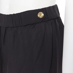 new GUCCI 2008 100% silk black drawstring hem elasticated waist mini skirt IT38