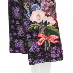 new GUCCI 2017 purple floral jacquard embroidery patch wide culotte shorts IT40