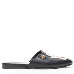 new GUCCI 2019 New York Yankess embroidery web round round toe mule flats EU38