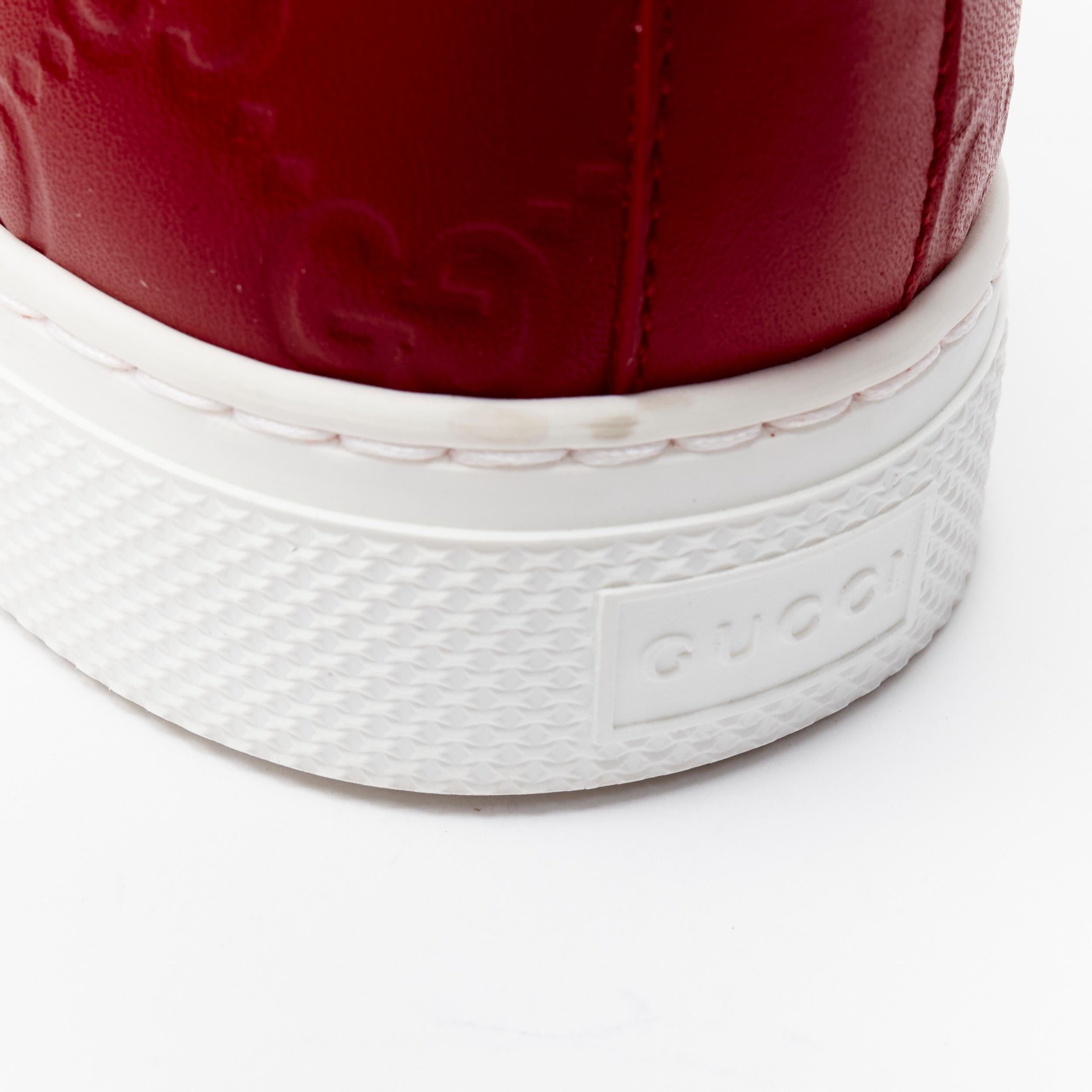 new GUCCI 407364 GG Monogram emboss leather slip on skate sneakers UK6 EU40 1