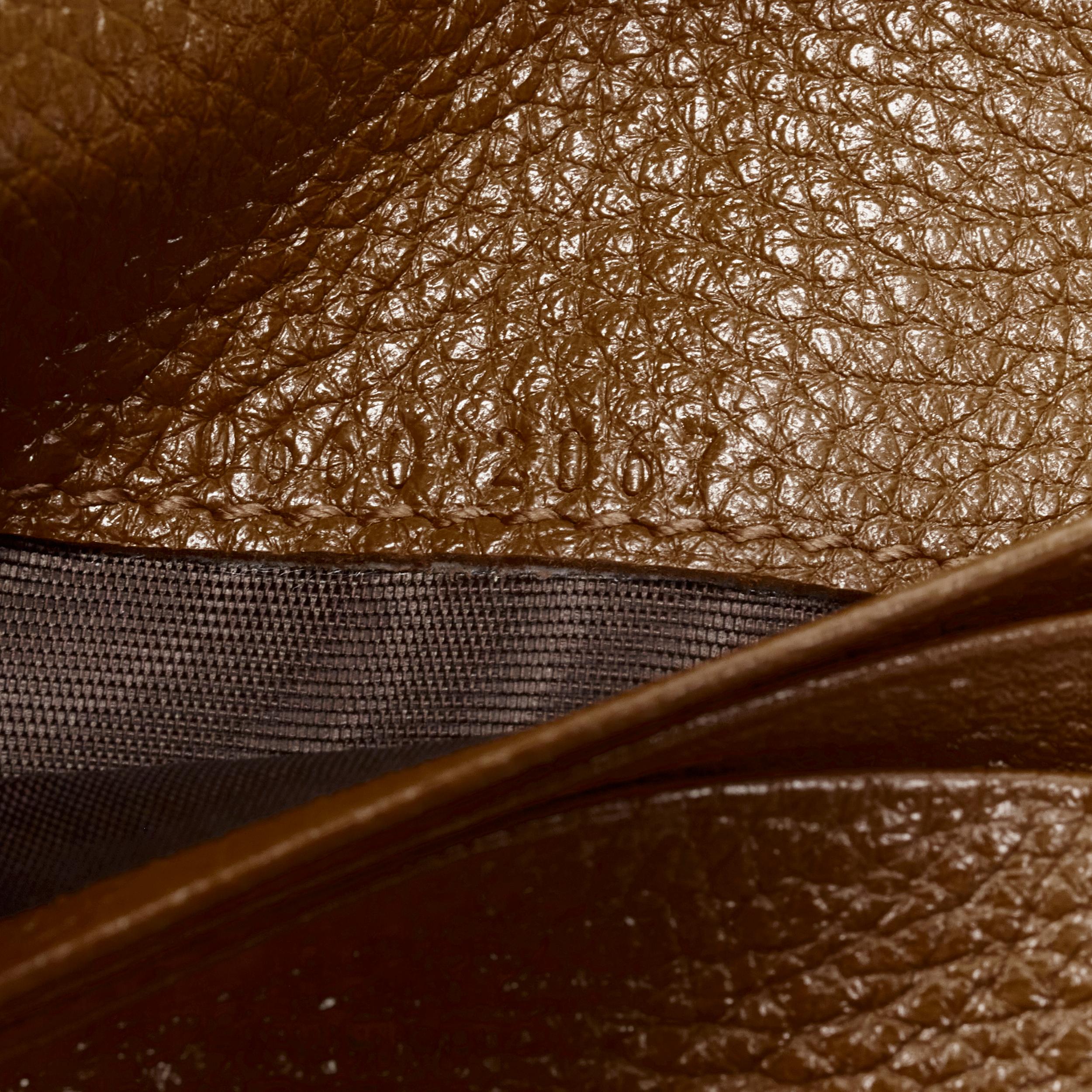 new GUCCI 570660 Zumi brown leather GG Horsebit bi-fold wallet on chain nano bag For Sale 2
