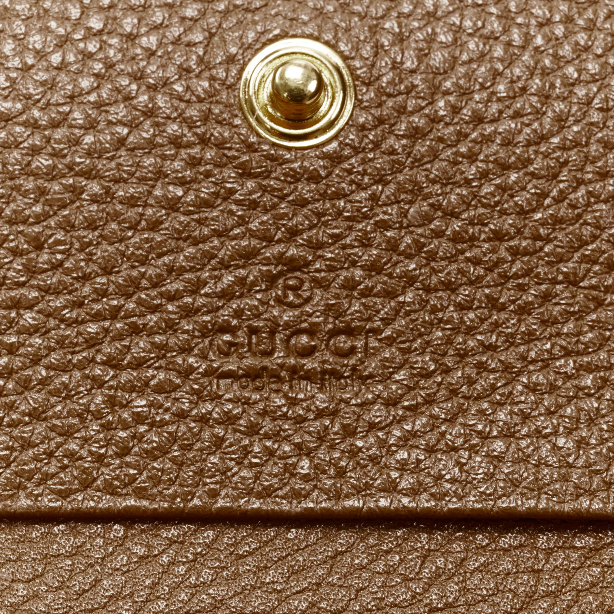 new GUCCI 570660 Zumi brown leather GG Horsebit bi-fold wallet on chain nano bag For Sale 3