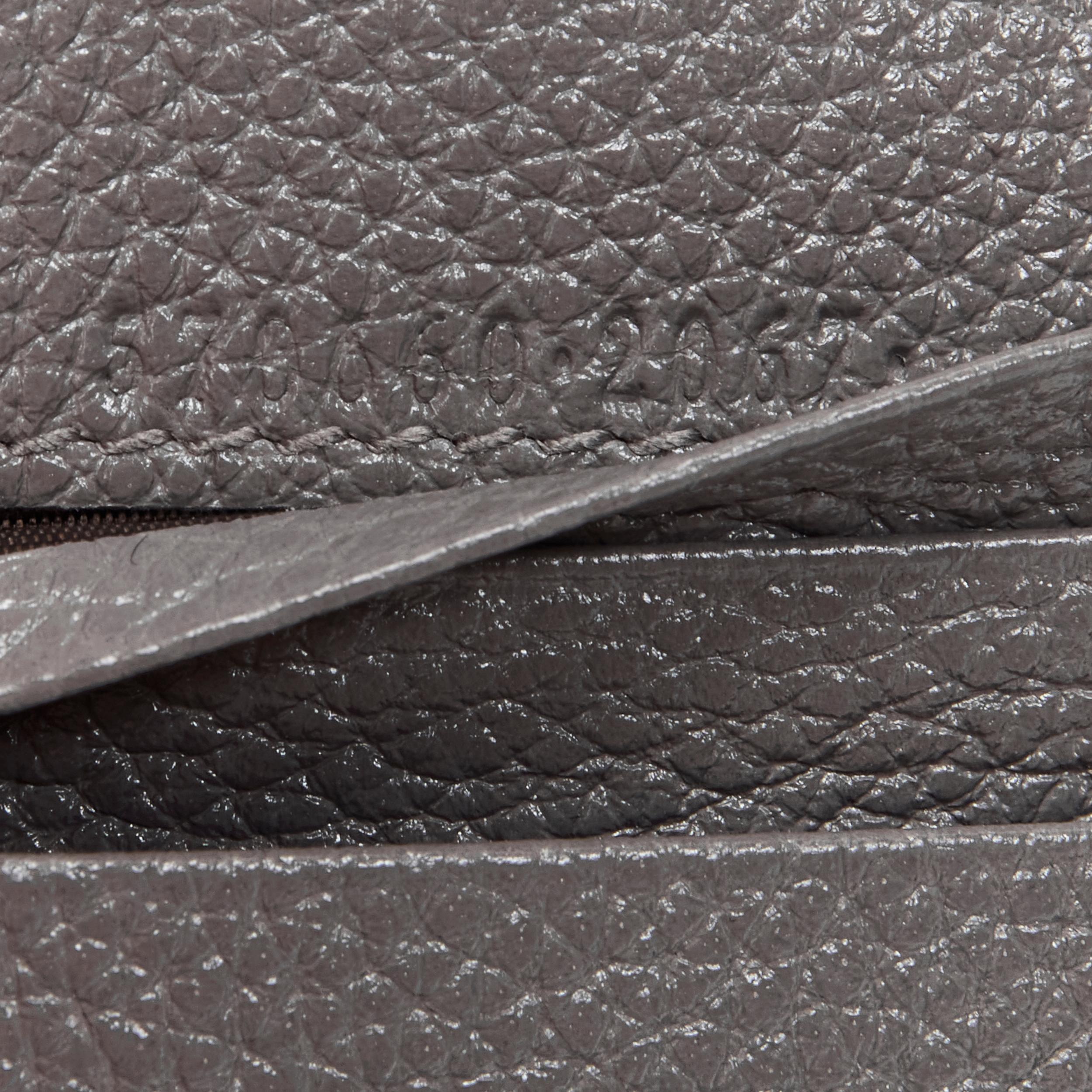 new GUCCI 570660 Zumi grey leather GG Horsebit bi-fold wallet on chain micro bag For Sale 3