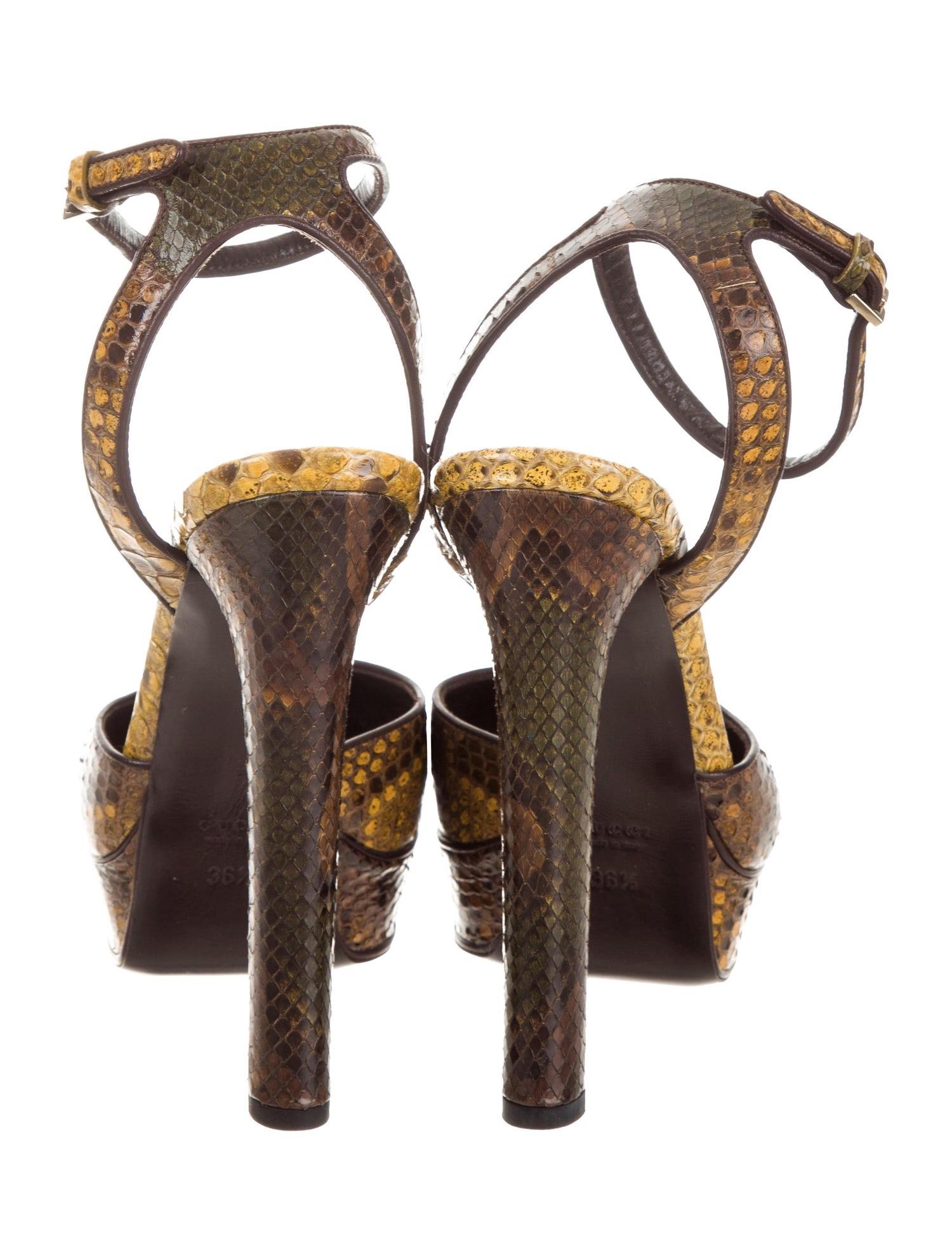 Nuovo Gucci 90th Anniversary Ad Runway Python Skakeskin Pump Heels Sz 36.5   $2425 in vendita 4