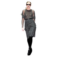 New Gucci 90th Anniversary Ad Runway Video Silk Dress F/W 2011 Sz 36