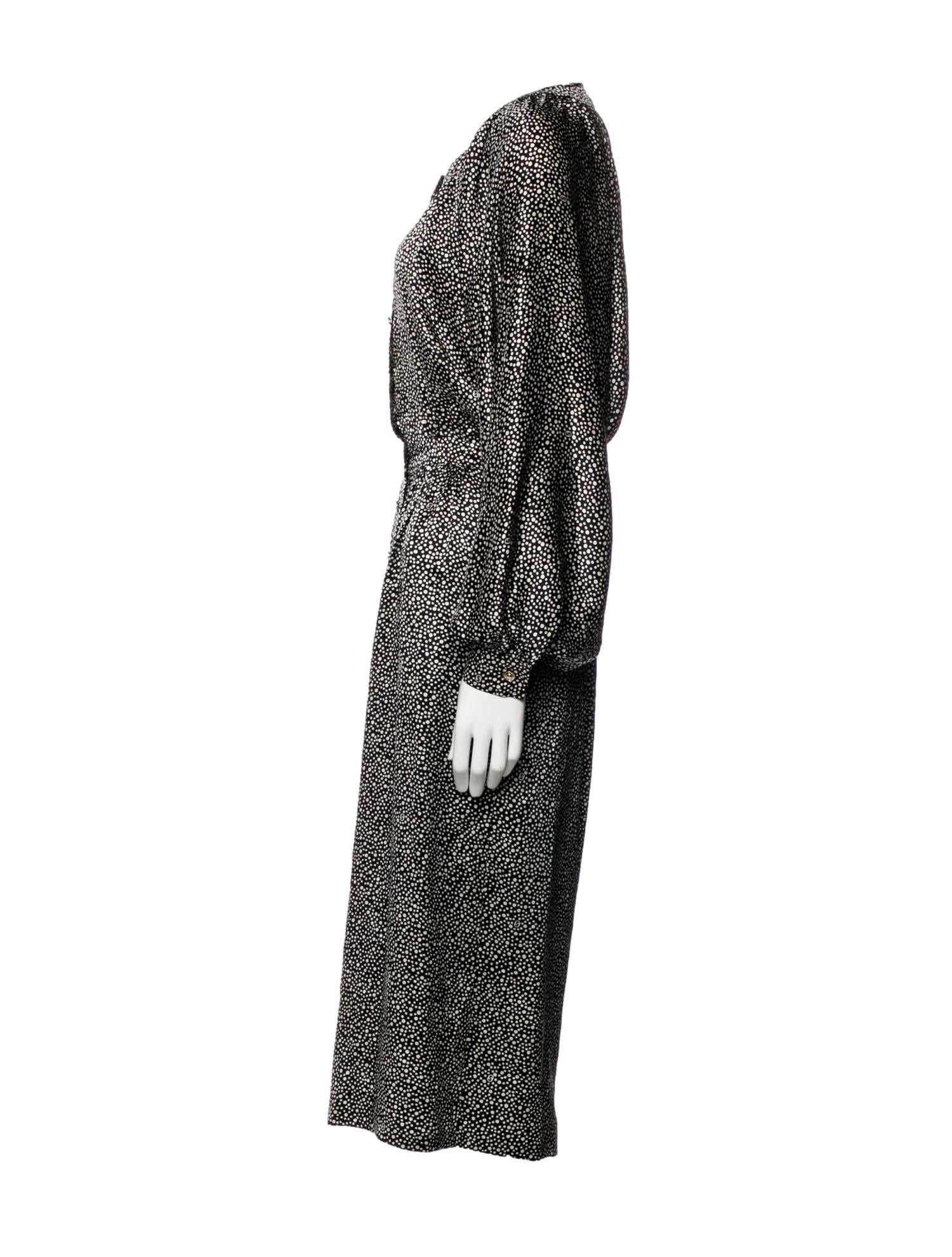 New Gucci 90th Anniversary Runway Silk JUMPSUIT 2011 Sz 38 with a 1970's Vibe For Sale 9