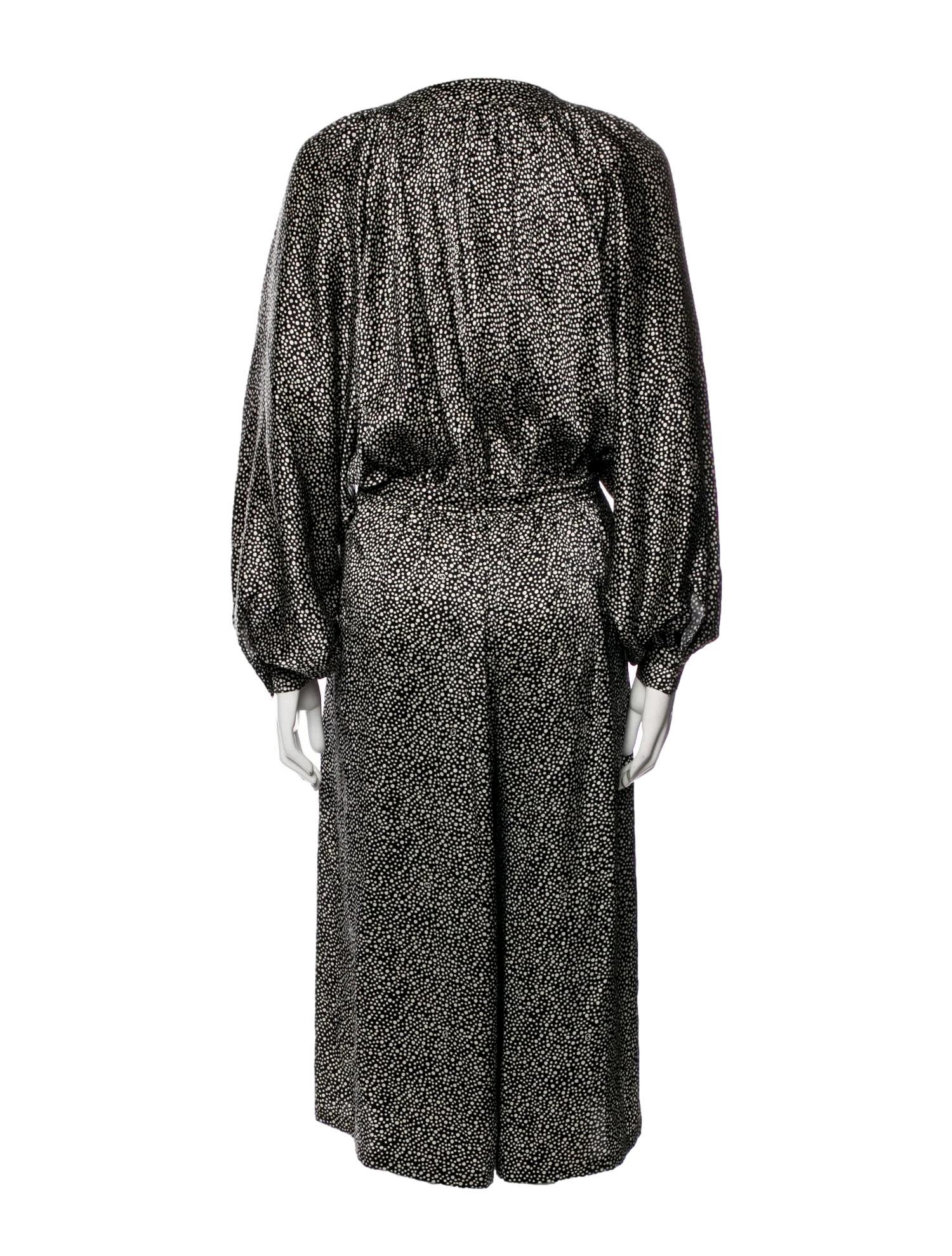 New Gucci 90th Anniversary Runway Silk JUMPSUIT 2011 Sz 38 with a 1970's Vibe For Sale 10