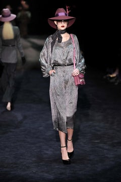 New Gucci 90th Anniversary Runway Silk JUMPSUIT 2011 Sz 42 with a 1970's Vibe