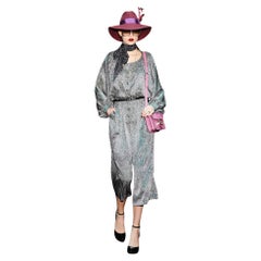 New Gucci 90th Anniversary Runway Silk JUMPSUIT 2011 Sz 42 with a 1970's Vibe