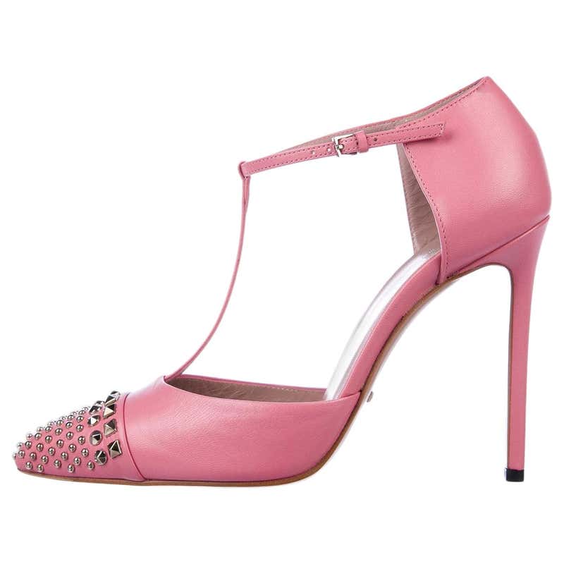 New Gucci Absolutely Stunning Pink Studded Heels Pumps Sz 39 For Sale ...
