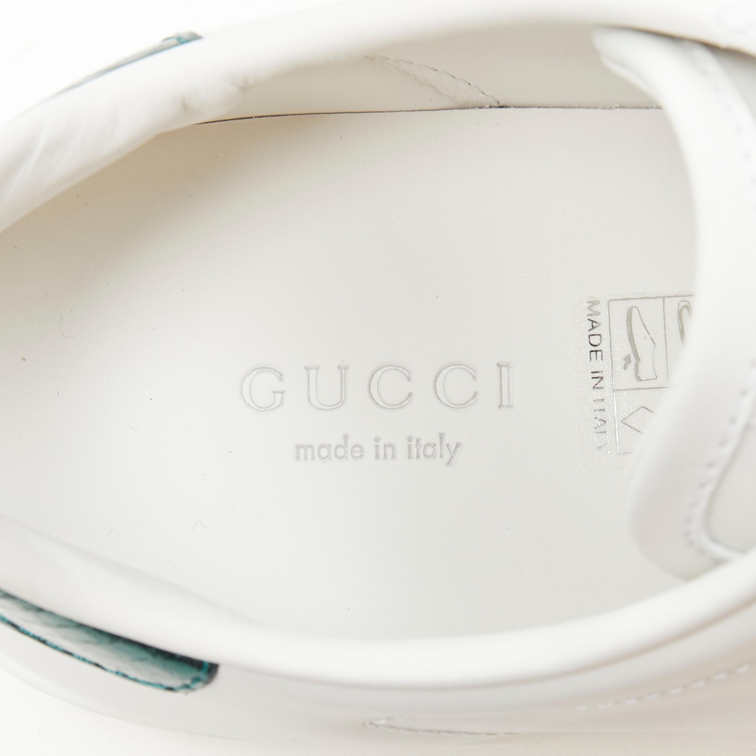 new GUCCI Ace Bee white leather green red web embroidered low sneaker UK6 EU40 5