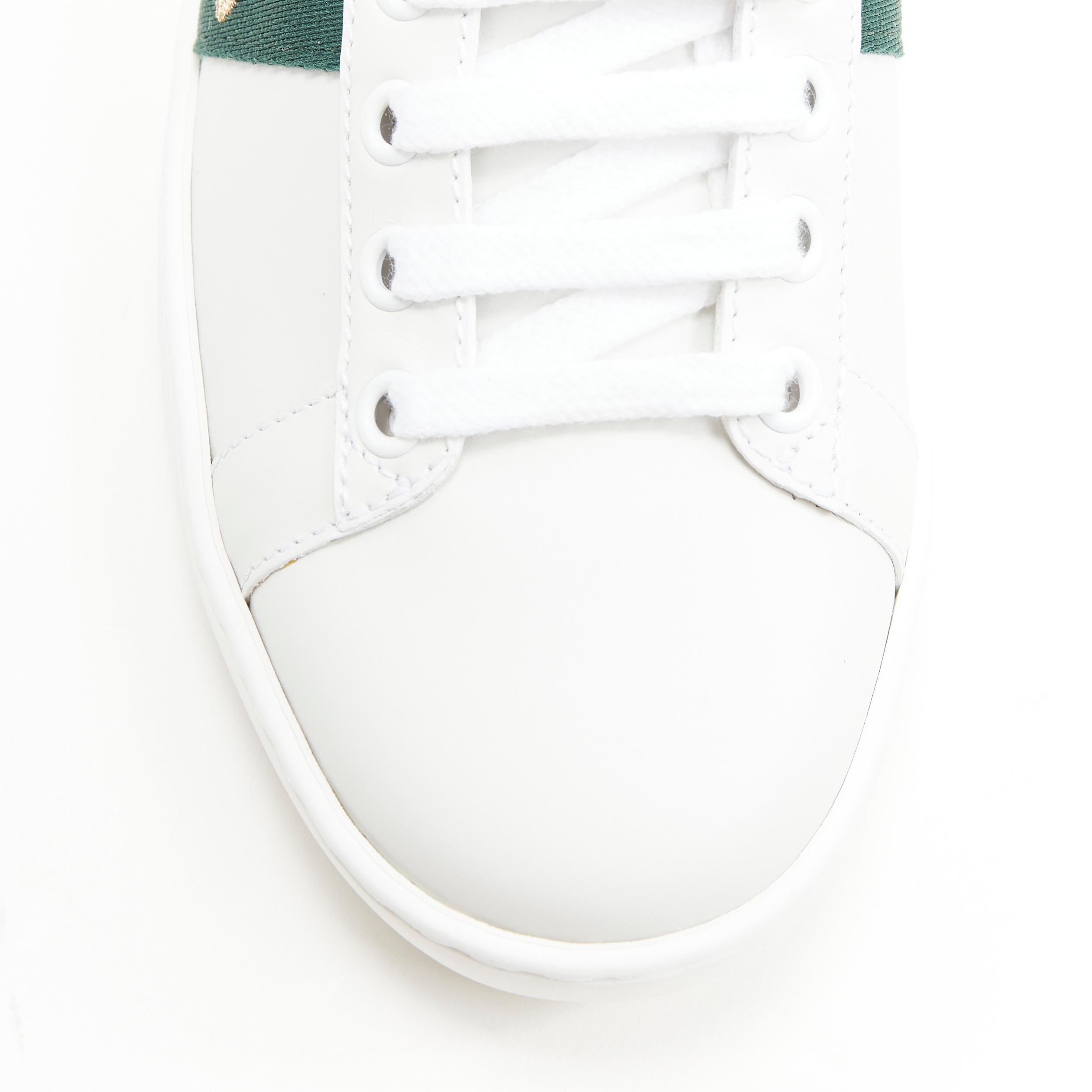 new GUCCI Ace Bee white leather green red web embroidered low sneaker UK6 EU40 1