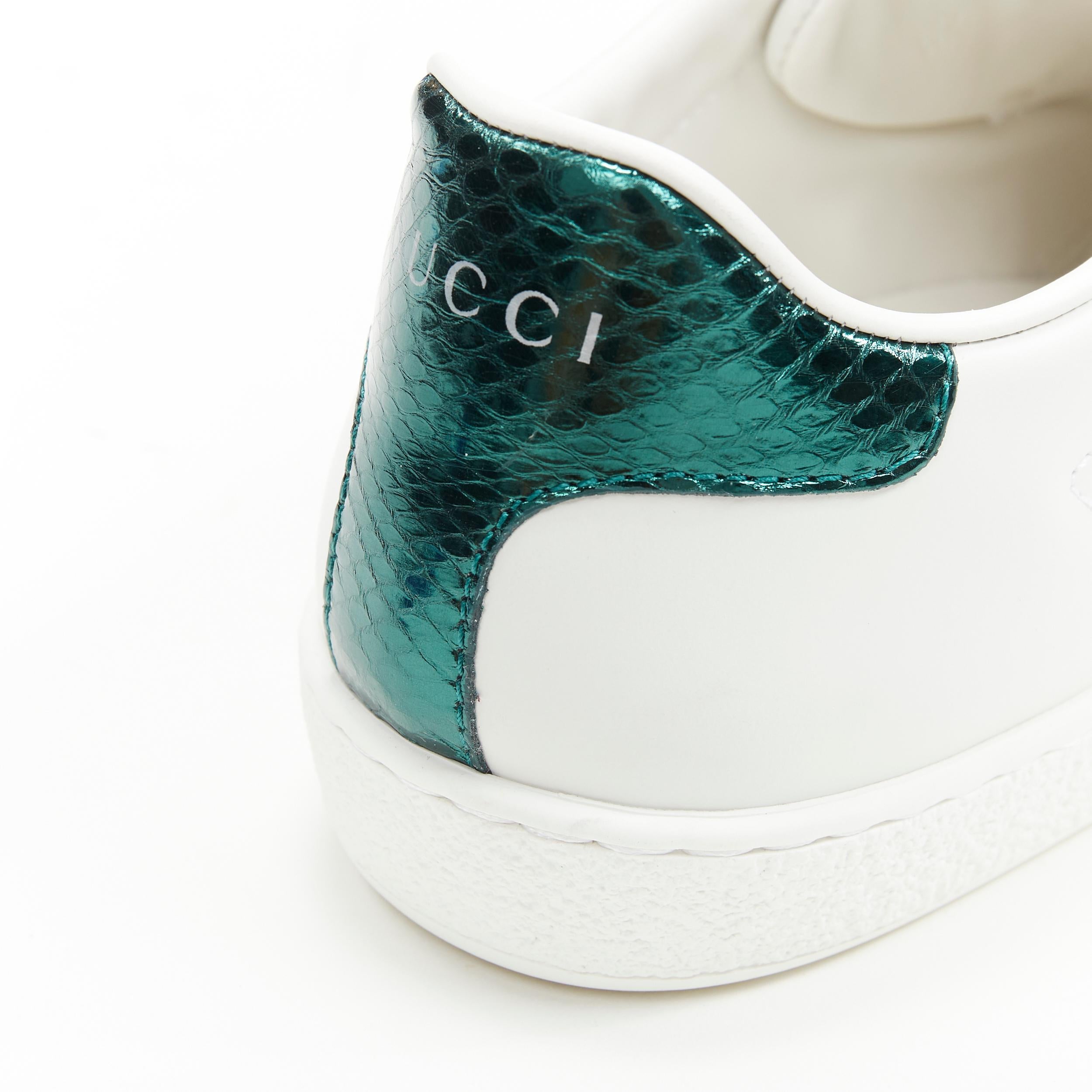 new GUCCI Ace Bee white leather green red web embroidered low sneaker UK6 EU40 3