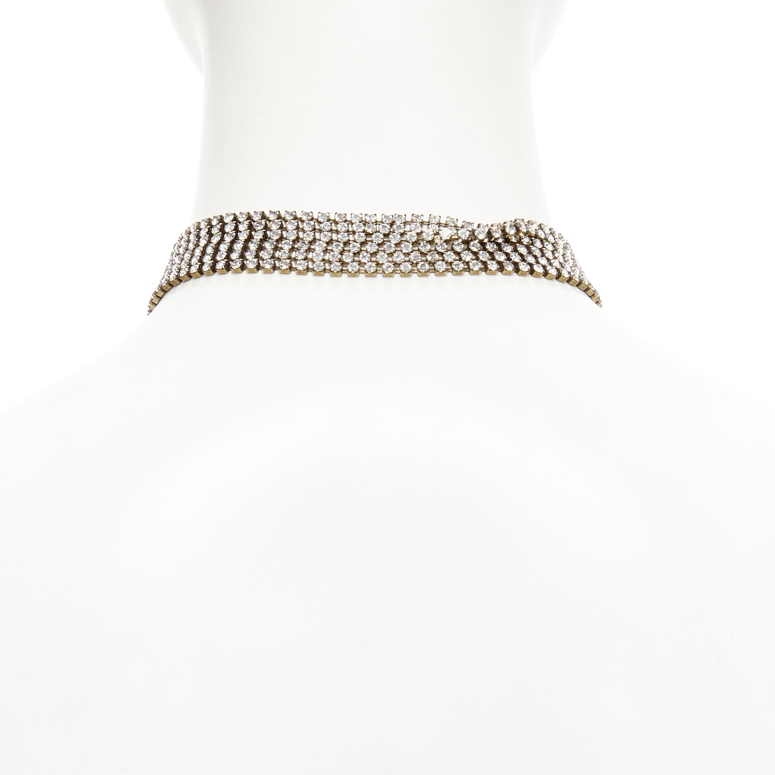 new GUCCI Alessandro Michele antique gold faux amber Tiger head crystal choker 1