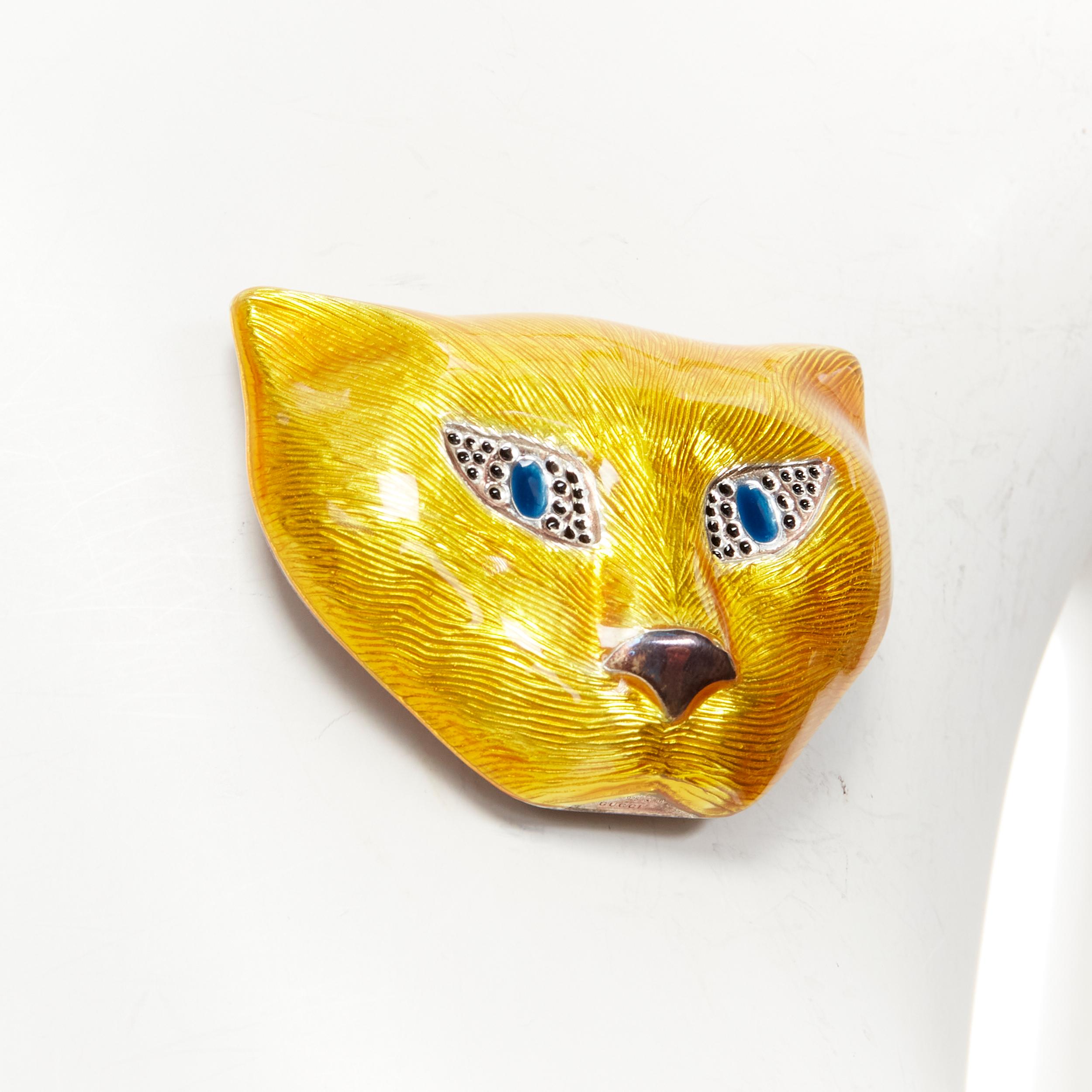 new GUCCI Alessandro Michele yellow cat enamel brush texture antique pin brooch
Reference: TGAS/C01657
Brand: Gucci
Designer: Alessandro Michele
Model: 
Material: Metal
Color: Yellow
Pattern: Solid
Closure: Safety Pin

CONDITION:
Condition: New