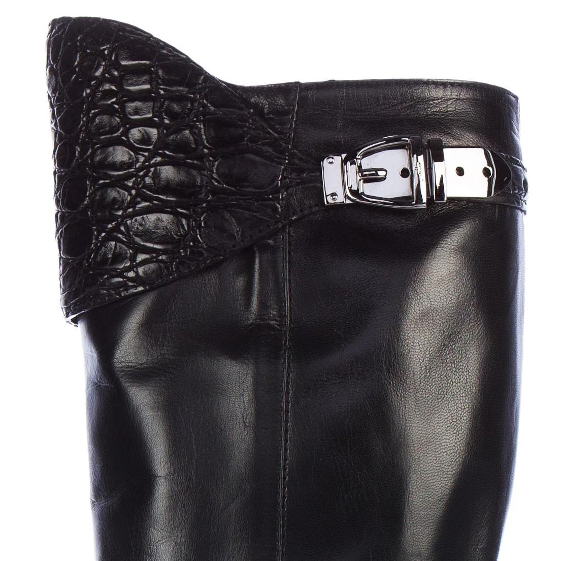 Neu Gucci Stiefel aus Alligator und Leder Selten Herbst Winter 2005 Gr. 8,5 (Schwarz)