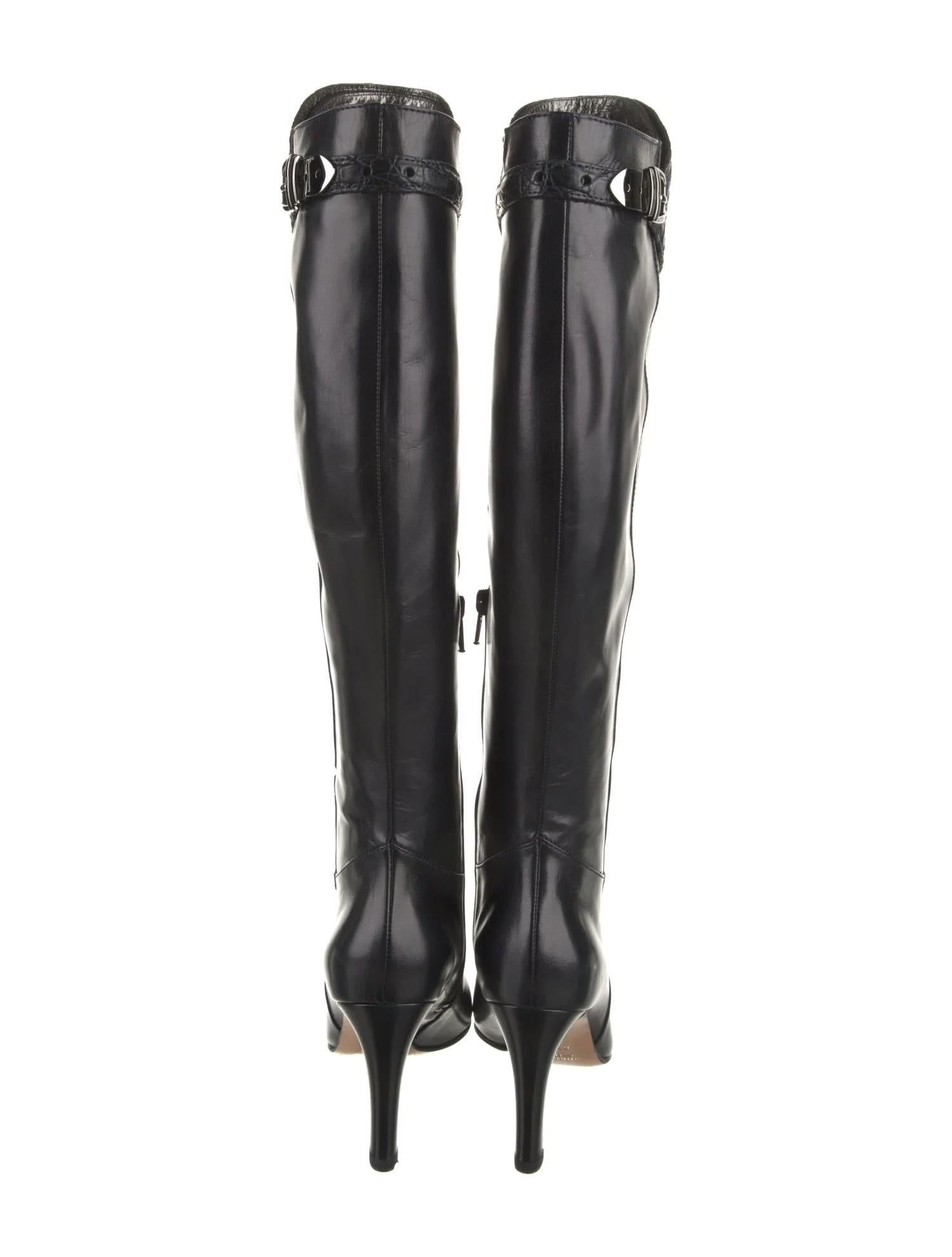 Neu Gucci Stiefel aus Alligator und Leder Selten Herbst Winter 2005 Gr. 8,5 3
