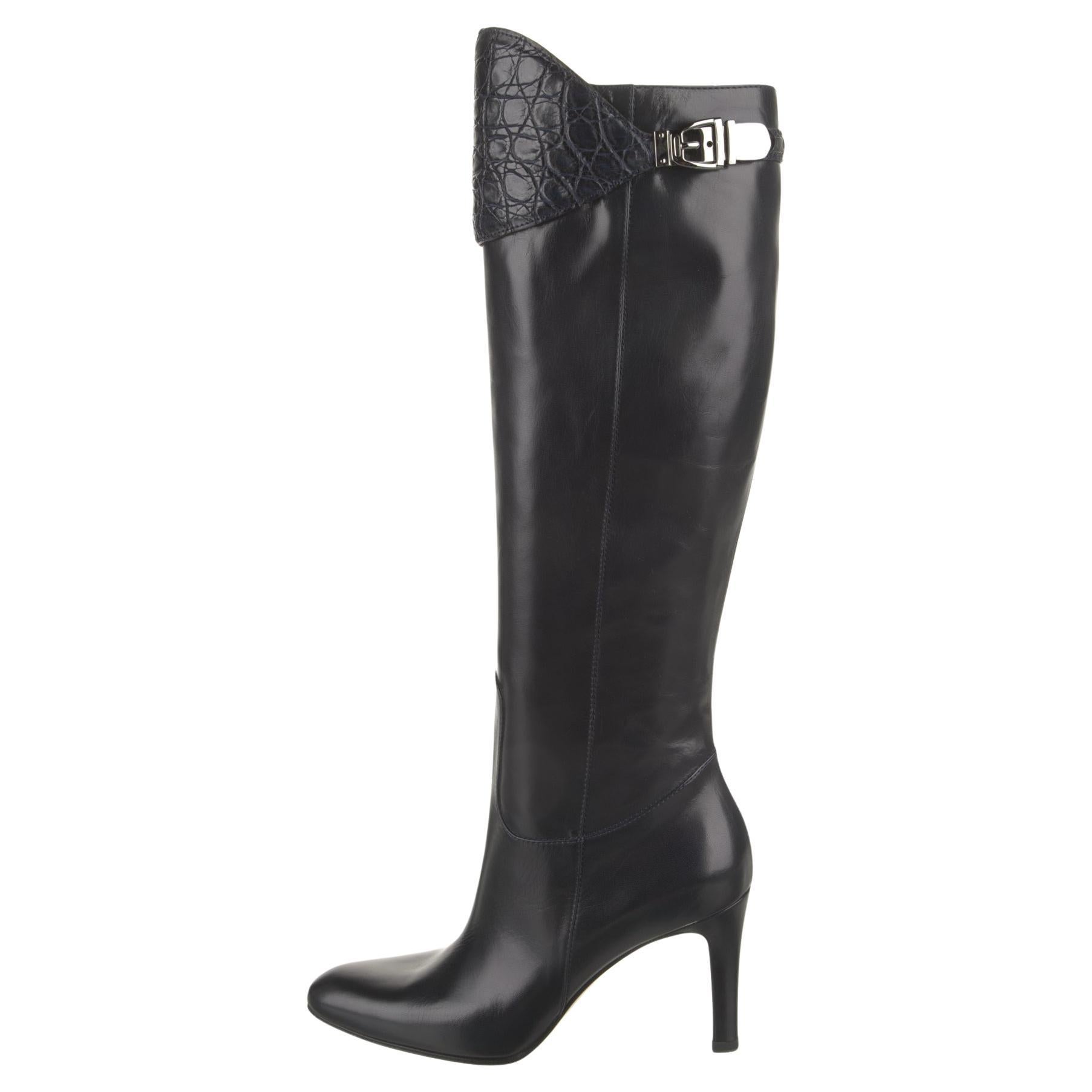 New Gucci Alligator and Leather Boots Rare Fall Winter 2005 Sz 8.5