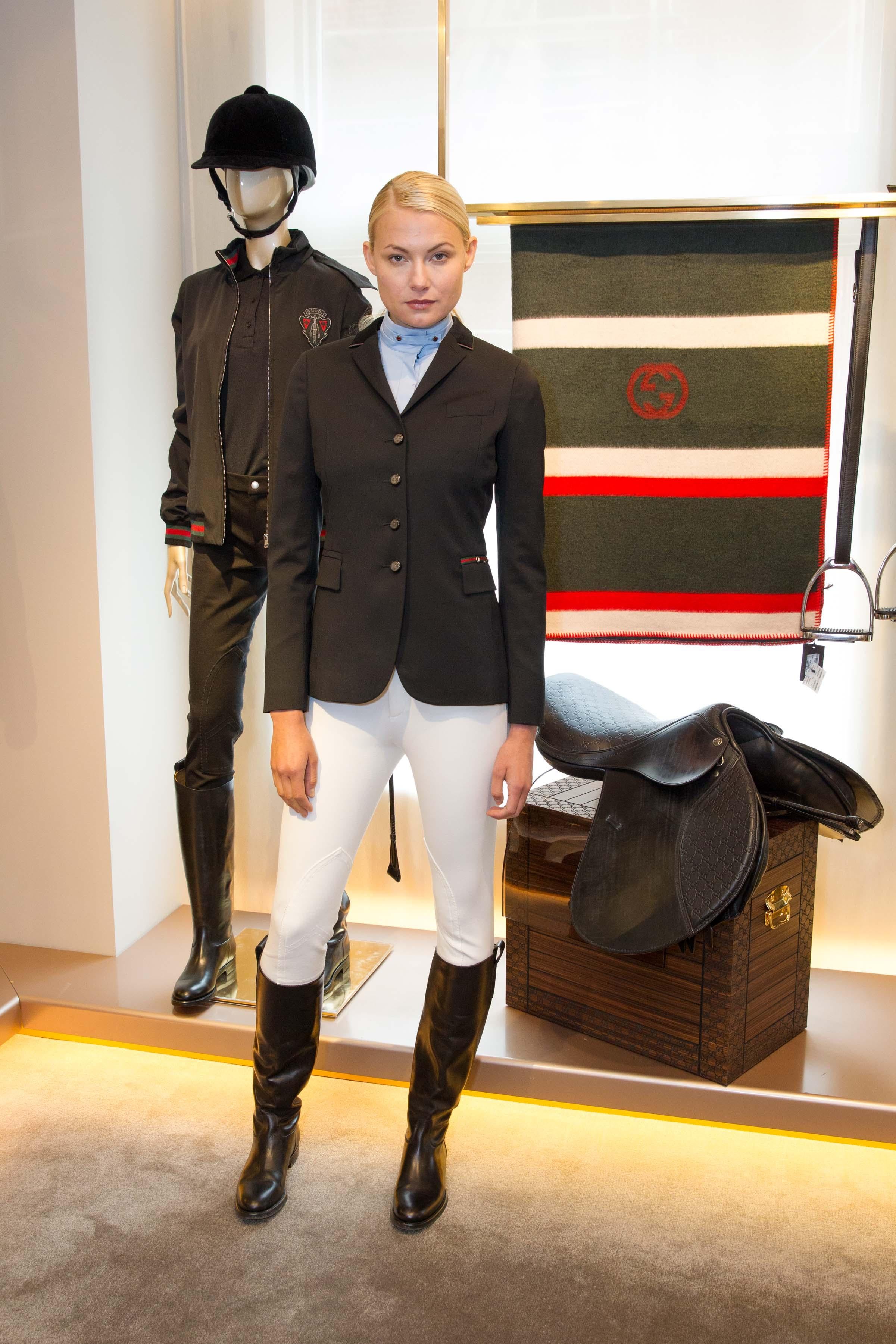 NUEVO Gucci Botas polo ecuestres con cordones de cuero marrón antiguo 37.5 en Nuevo Estado en Leesburg, VA