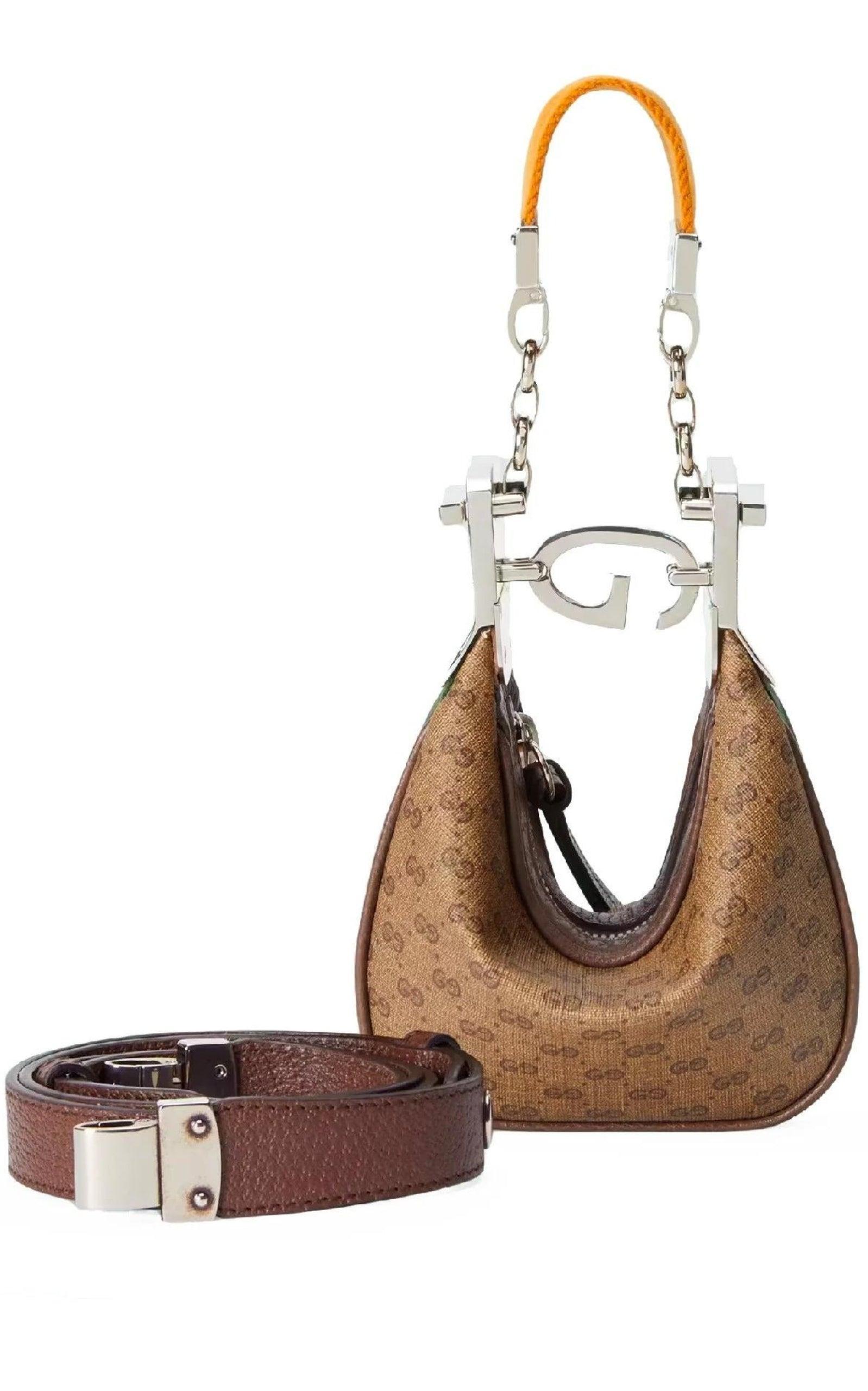 Marron New Gucci Attache Mini Shoulder Bag en vente