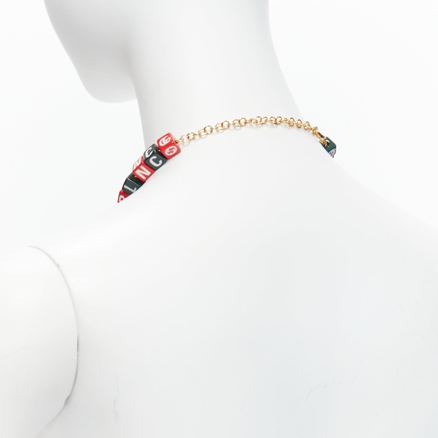 new GUCCI BALENCIAGA 2021 Hacker Project Symbols red green cubes short necklace In New Condition For Sale In Hong Kong, NT