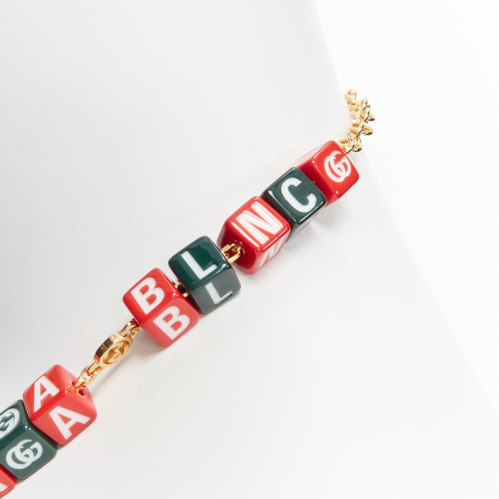 Women's new GUCCI BALENCIAGA 2021 Hacker Project Symbols red green cubes short necklace For Sale