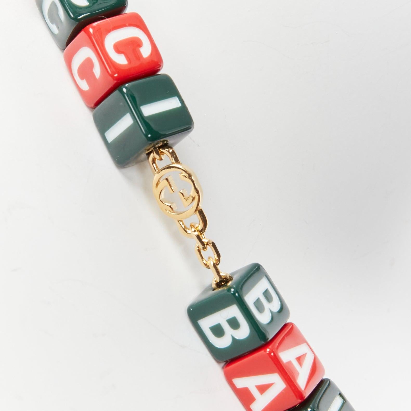 new GUCCI BALENCIAGA 2021 Hacker Project Symbols red green cubes short necklace For Sale 1