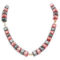 new GUCCI BALENCIAGA 2021 Hacker Project Symbols red green cubes short necklace