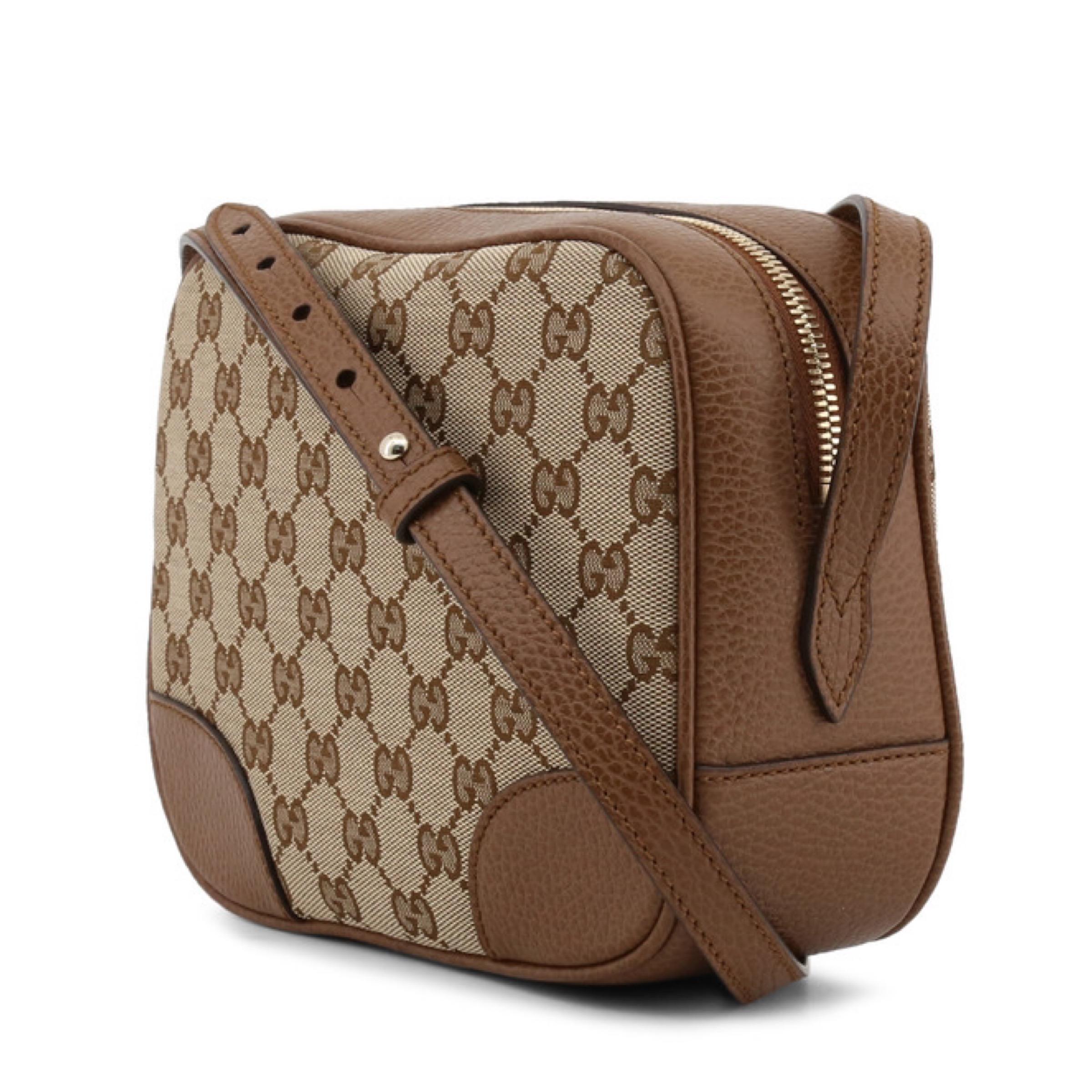 NEU Gucci Beige Braun Segeltuch Leder GG Guccissima Bree Crossbody Kameratasche im Angebot 2