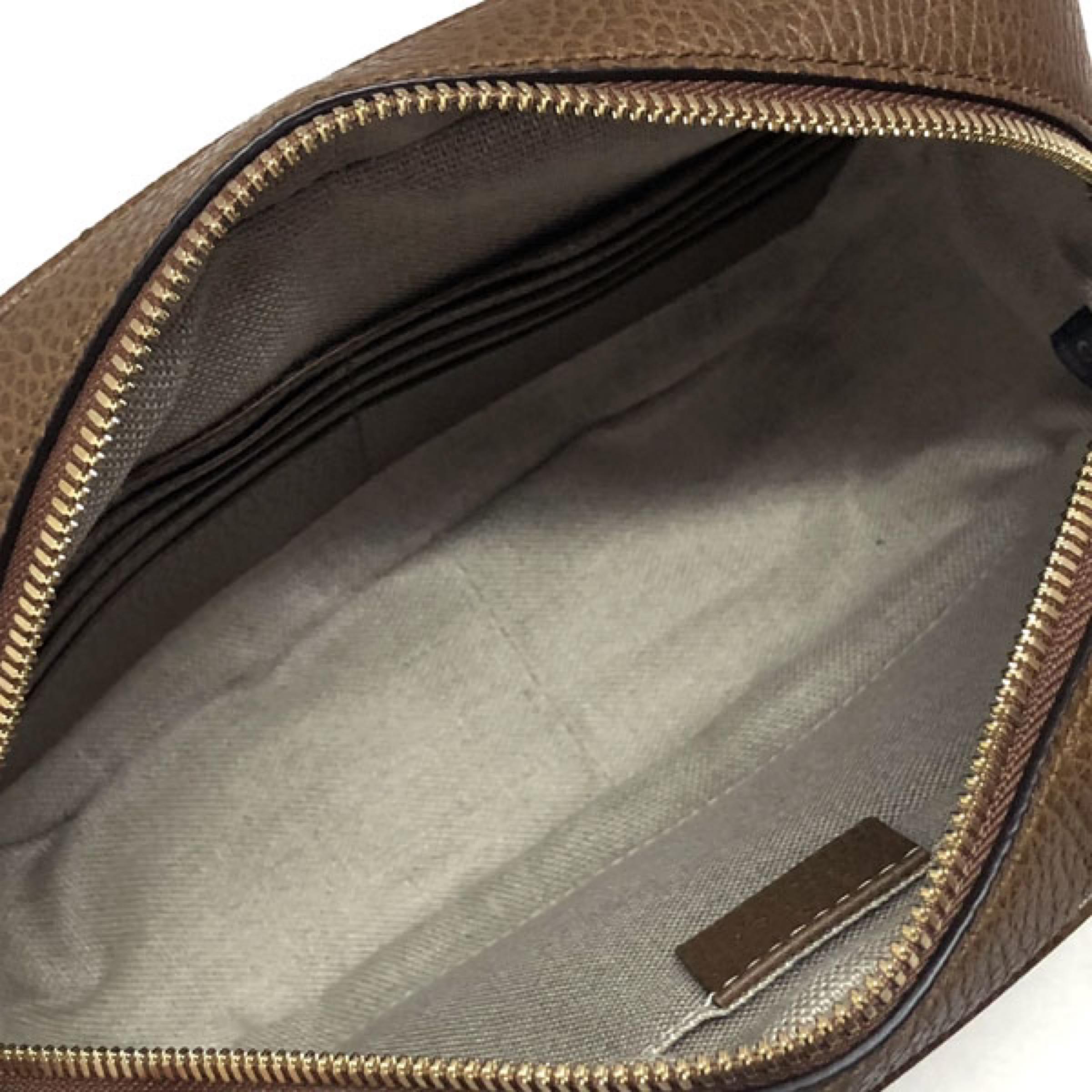 NEU Gucci Beige Braun Segeltuch Leder GG Guccissima Bree Crossbody Kameratasche im Angebot 5