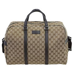 NEW Gucci Beige Brown GG Guccissima Monogram Canvas Boston Travel Duffle Bag