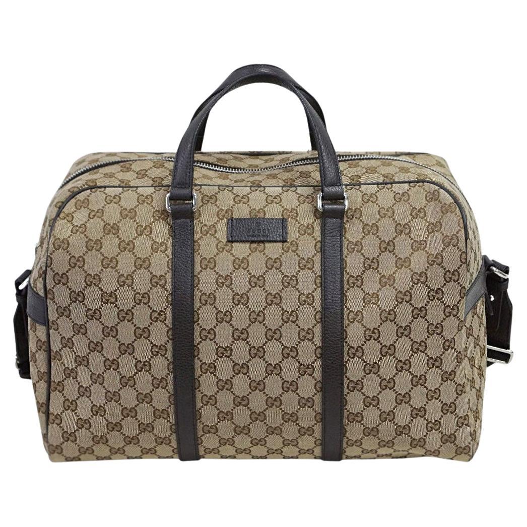 NEW Gucci Beige Brown GG Guccissima Monogram Canvas Boston Travel