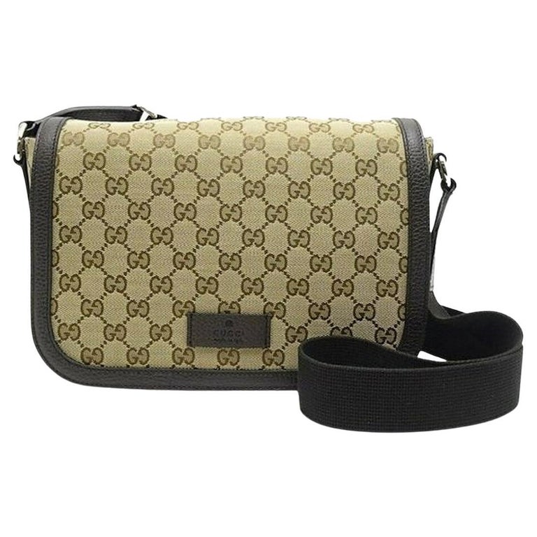 NEW Gucci Beige Brown GG Guccissima Monogram Canvas Crossbody Messenger Bag  For Sale at 1stDibs