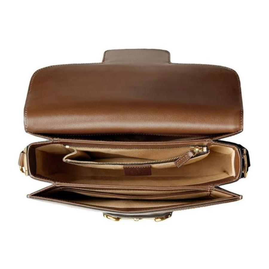 NEW Gucci Beige Brown Horsebit 1955 GG Supreme Crossbody Shoulder Bag 3