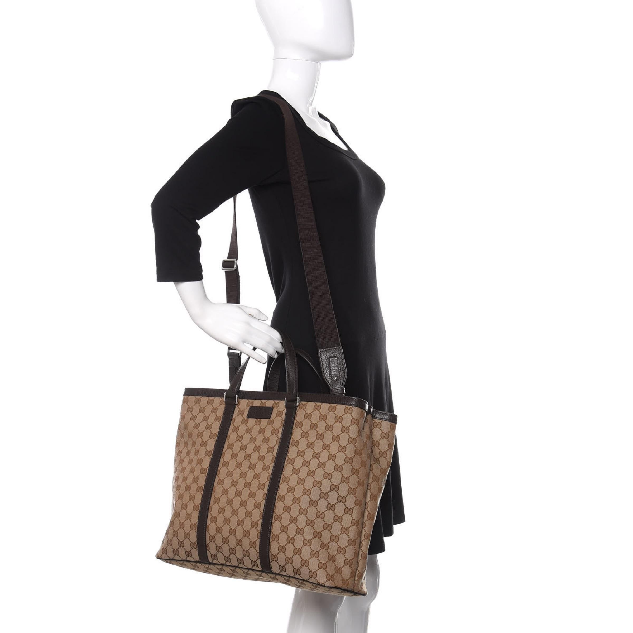 Gucci Große Joy Micro GG Guccissima Tragetasche aus Segeltuch in Beige und Braun im Angebot 10