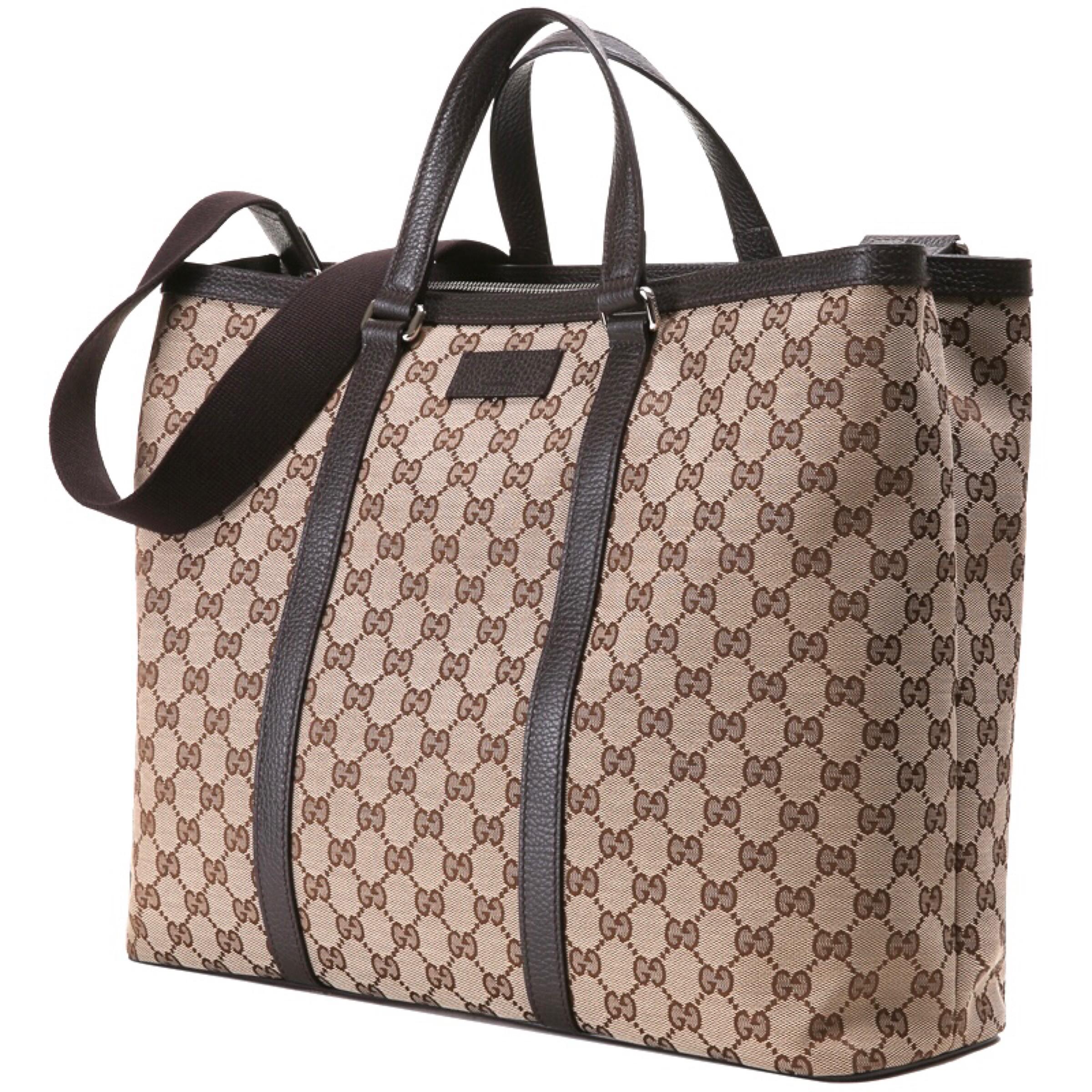 Gucci Große Joy Micro GG Guccissima Tragetasche aus Segeltuch in Beige und Braun für Damen oder Herren im Angebot