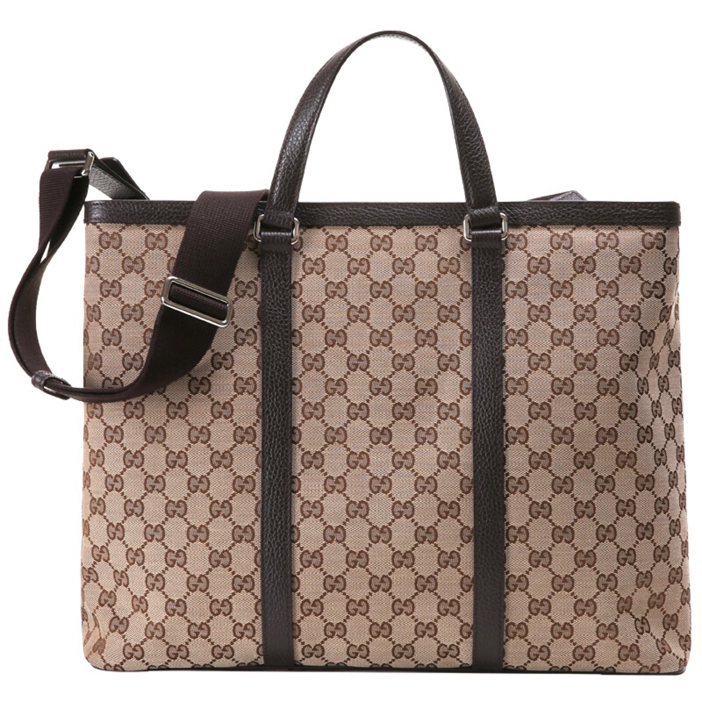 Gucci Große Joy Micro GG Guccissima Tragetasche aus Segeltuch in Beige und Braun im Angebot 1