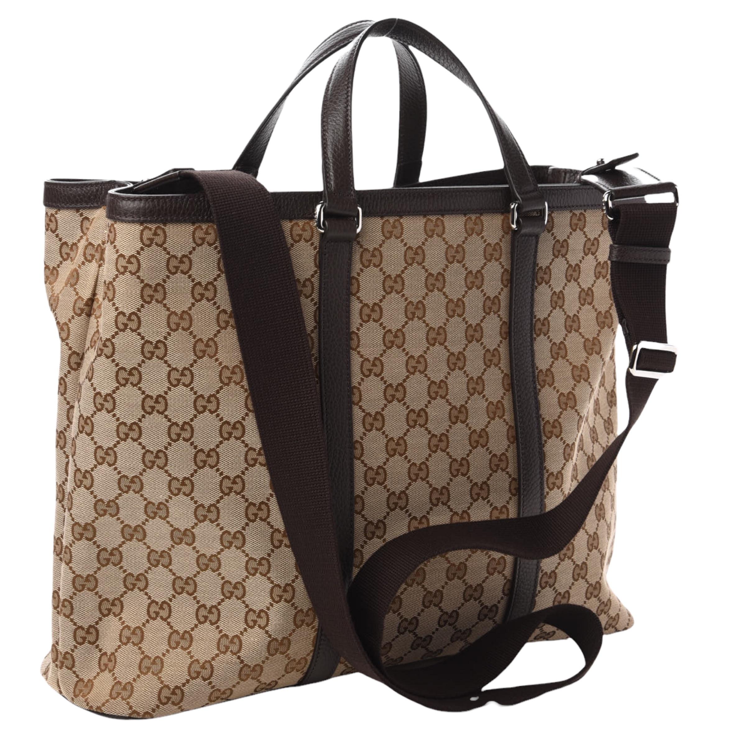 Gucci Große Joy Micro GG Guccissima Tragetasche aus Segeltuch in Beige und Braun im Angebot 2