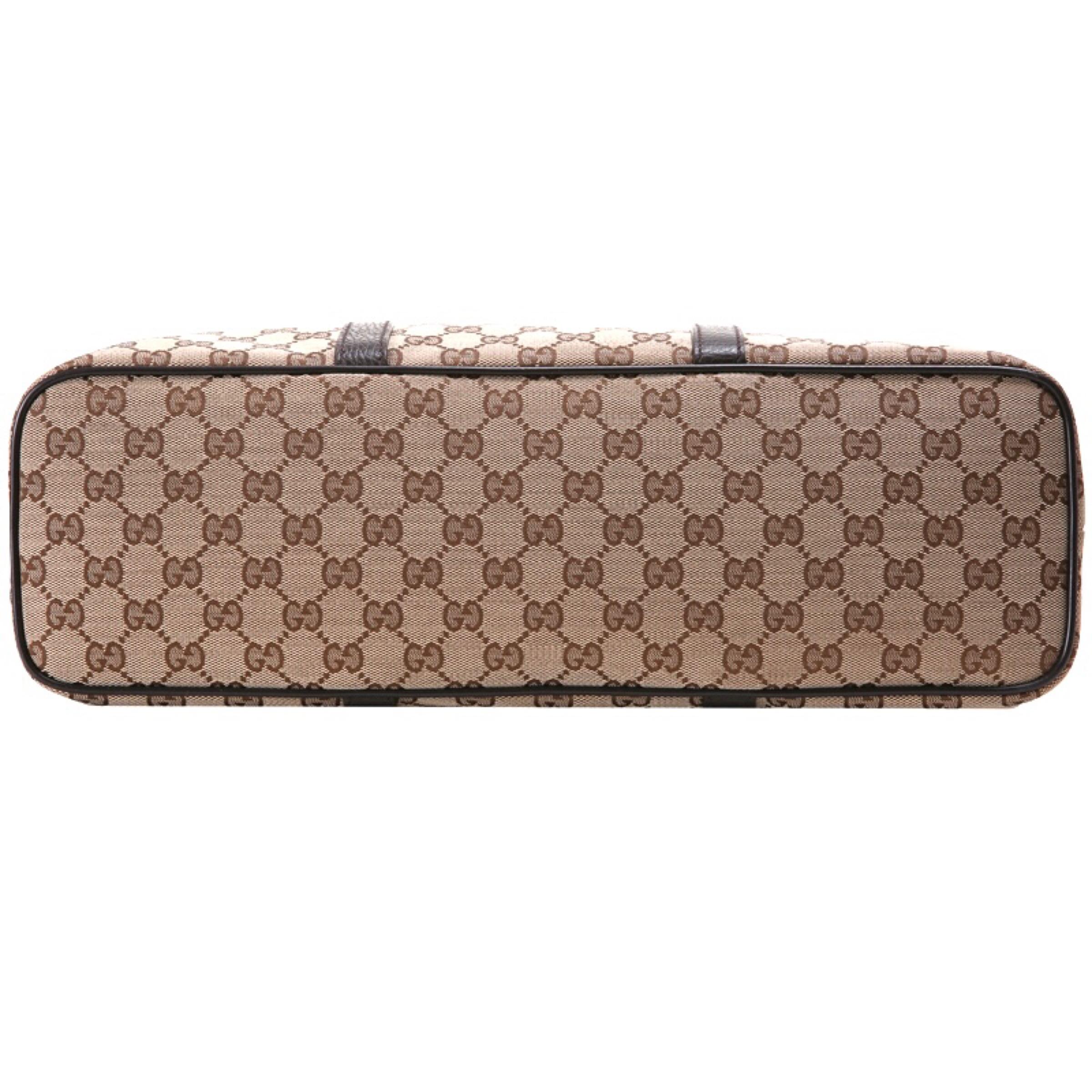 Gucci Große Joy Micro GG Guccissima Tragetasche aus Segeltuch in Beige und Braun im Angebot 3