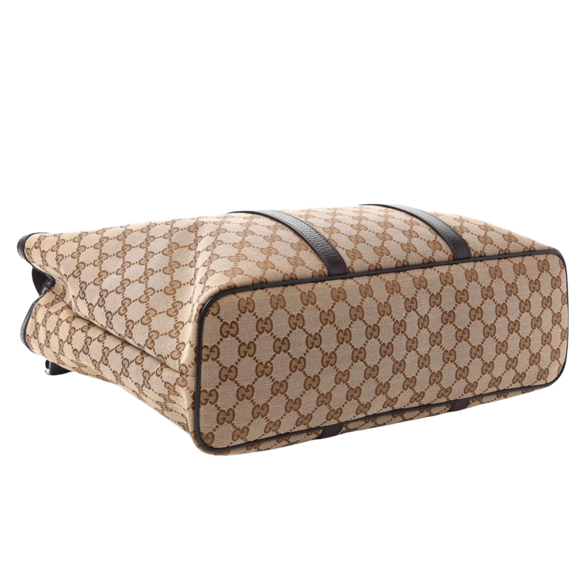 Gucci Große Joy Micro GG Guccissima Tragetasche aus Segeltuch in Beige und Braun im Angebot 4