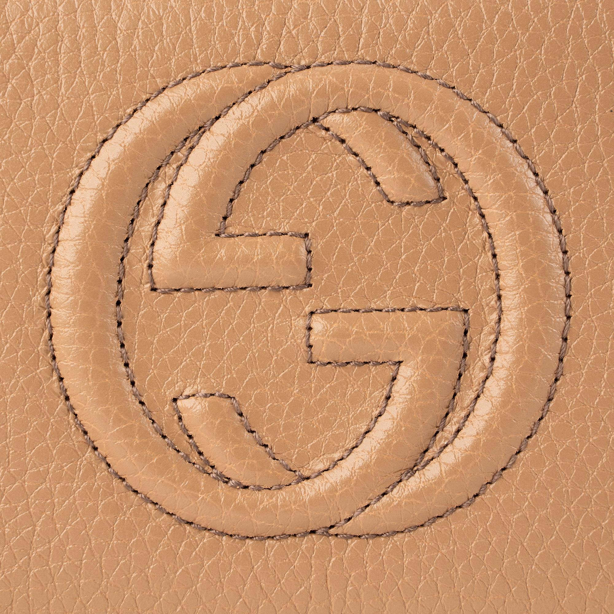 NEW Gucci Beige Soho Leather Zip Around Long Wallet Clutch Bag For Sale 3
