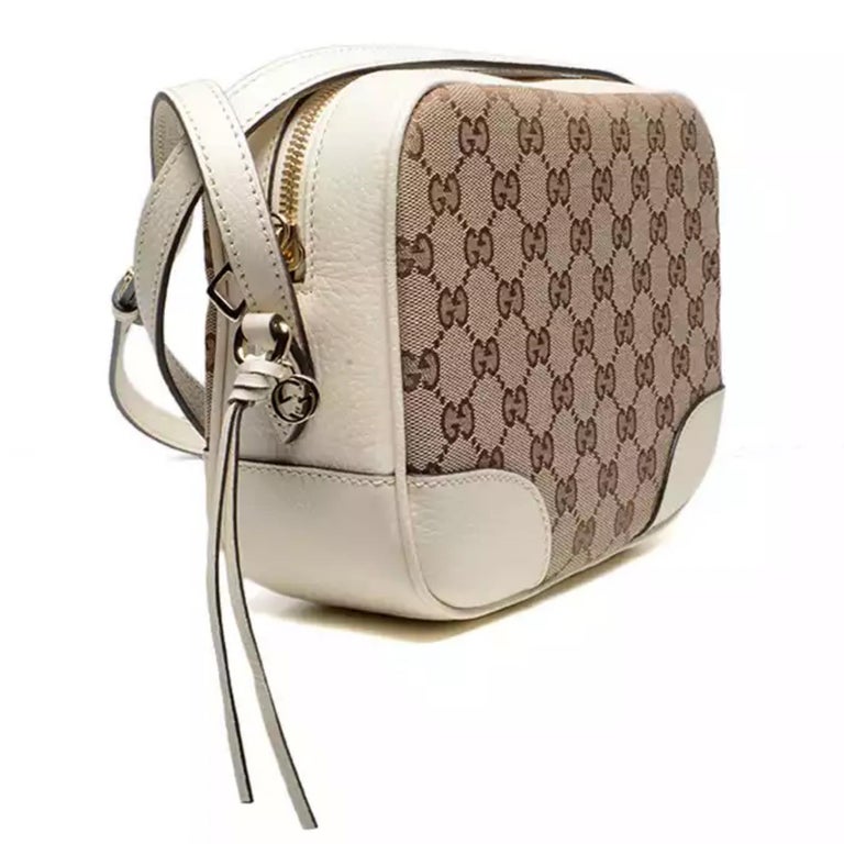 Gucci Beige GG Canvas Small Crossbody Messenger Bag Silver Hardware  Available For Immediate Sale At Sotheby's