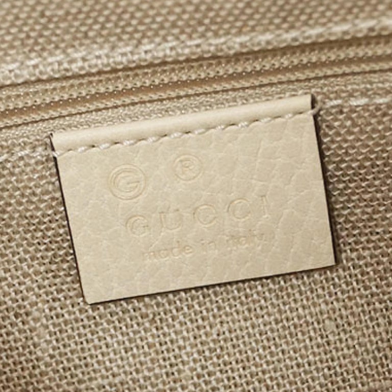 New Gucci Beige White Small Bree GG Supreme Guccissima Crossbody Tote Bag