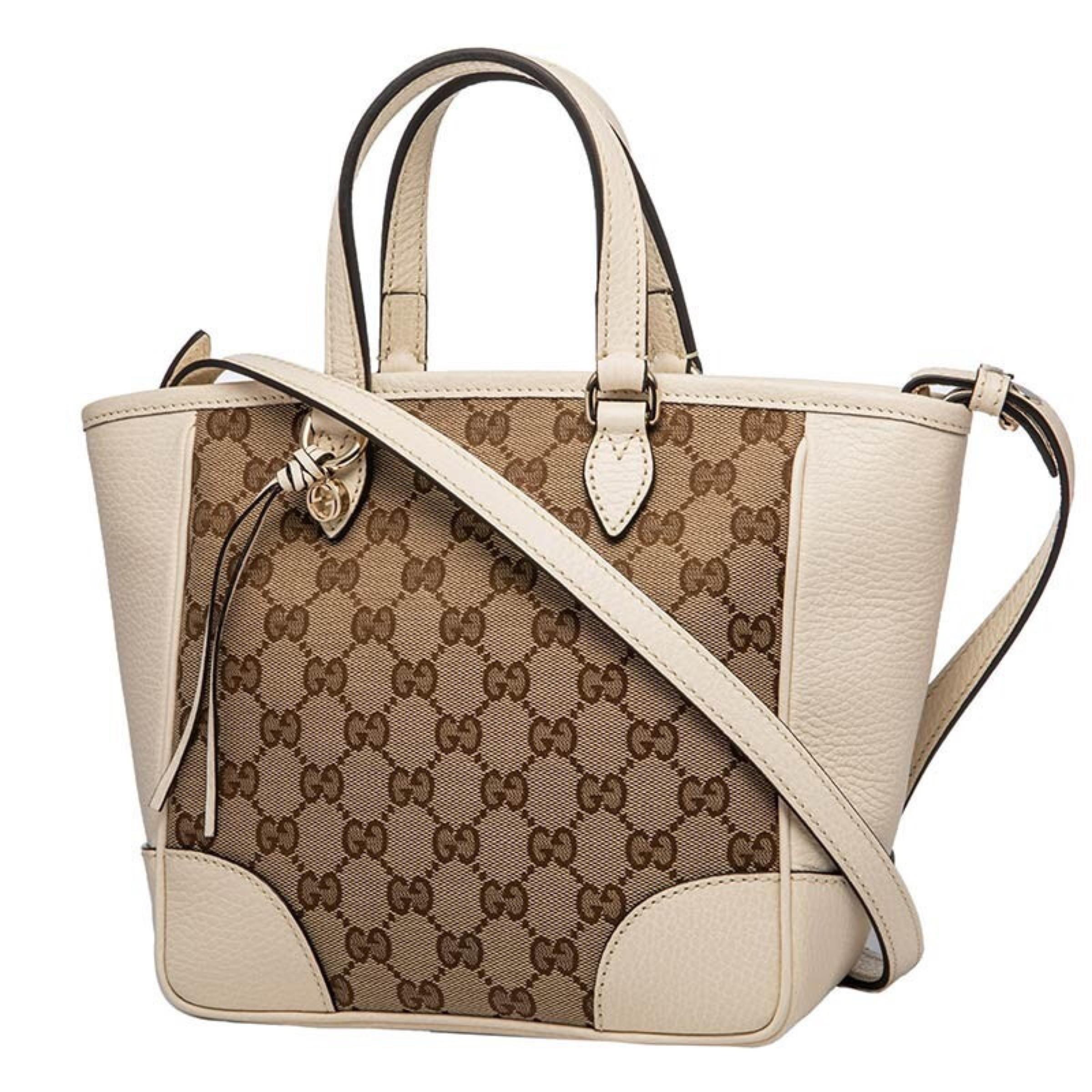 NEU Gucci Beige Weiß Bree GG Supreme Guccissima Crossbody Tote Bag im Zustand „Neu“ im Angebot in San Marcos, CA