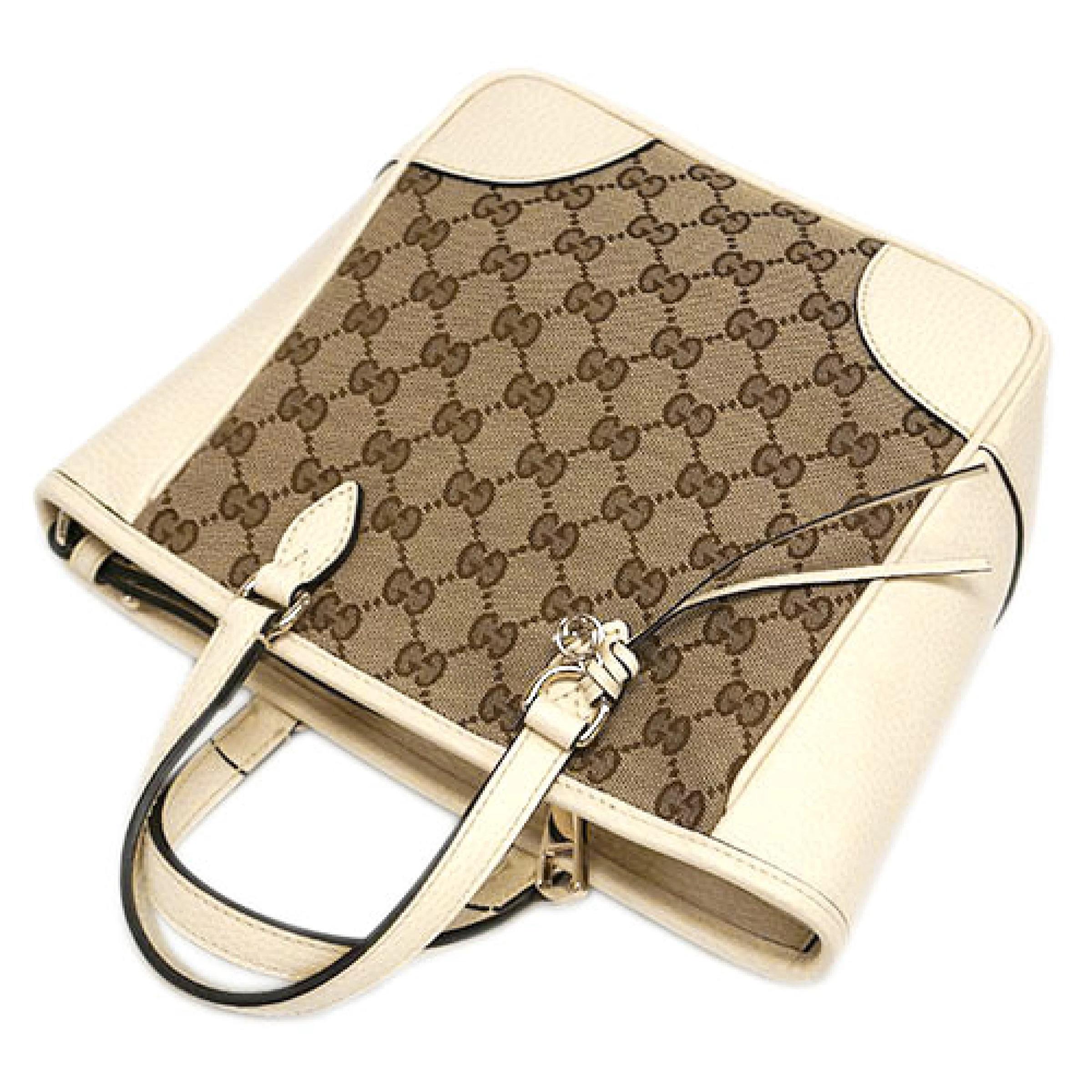 NEU Gucci Beige Weiß Bree GG Supreme Guccissima Crossbody Tote Bag im Angebot 3