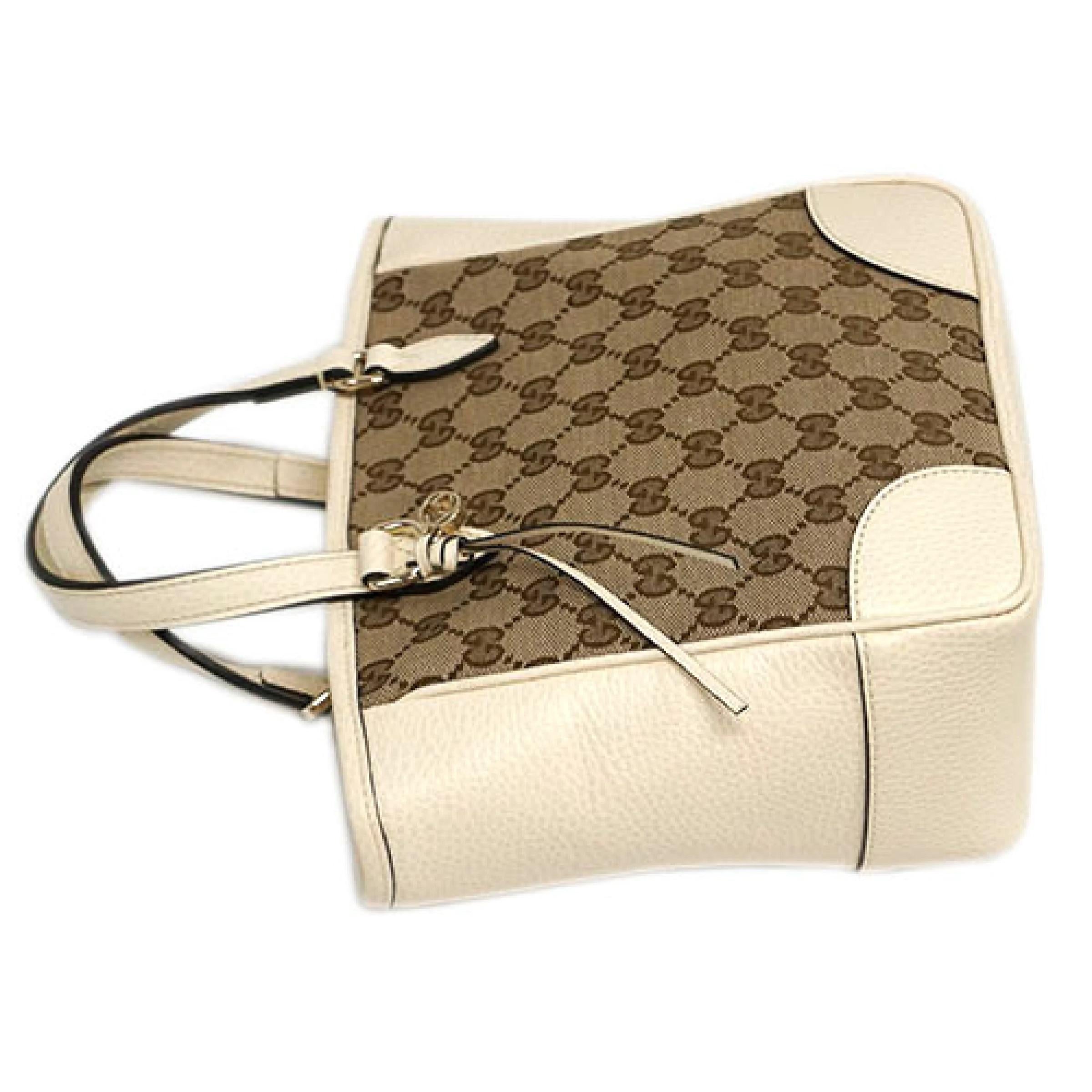 NEU Gucci Beige Weiß Bree GG Supreme Guccissima Crossbody Tote Bag im Angebot 4