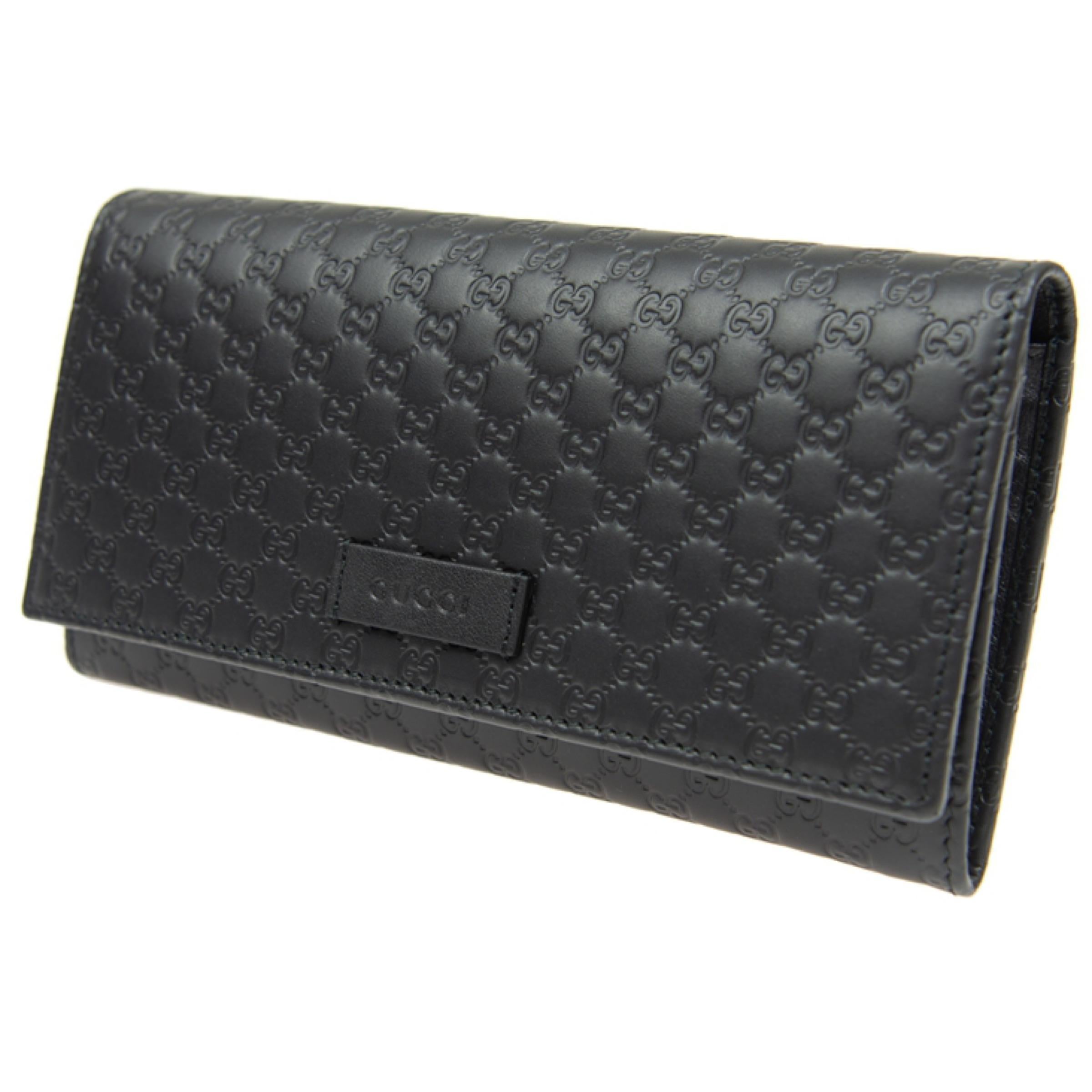 Women's or Men's NEW Gucci Black GG Guccissima Monogram Leather Long Wallet Clutch Bag