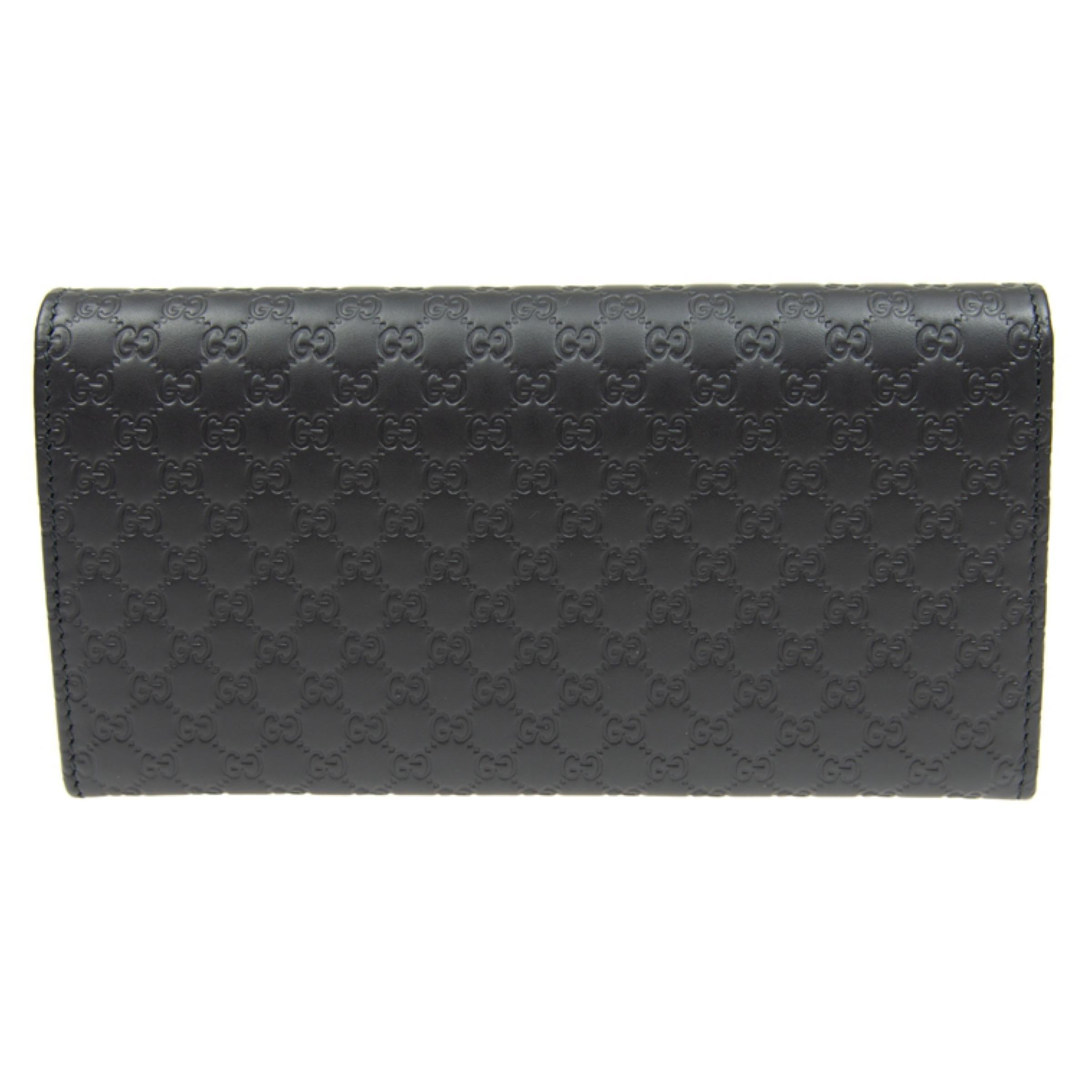 NEW Gucci Black GG Guccissima Monogram Leather Long Wallet Clutch Bag 1